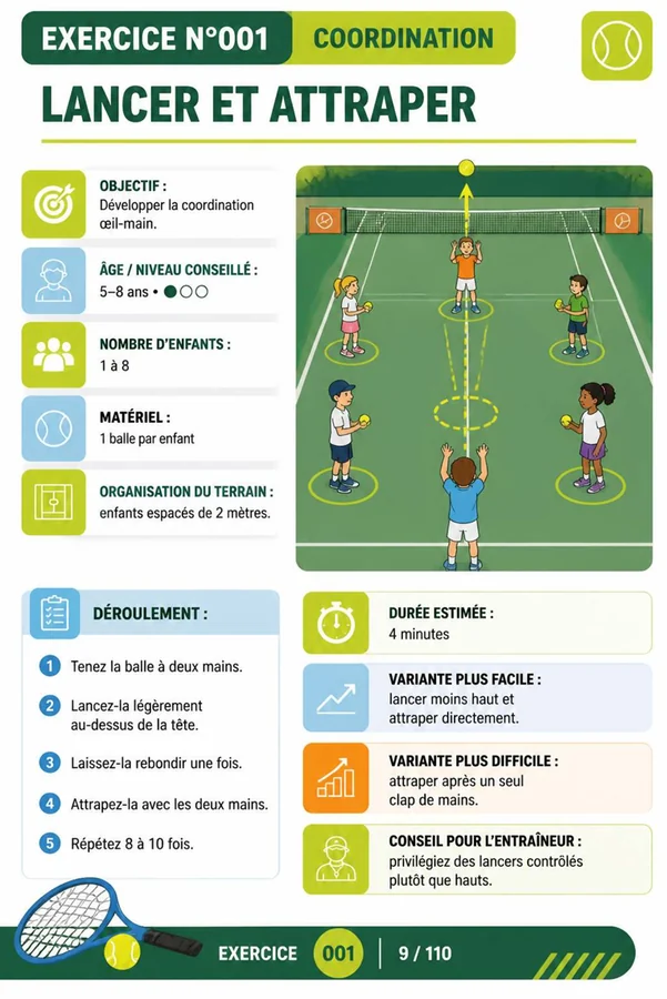 Page illustrée du guide de tennis 2